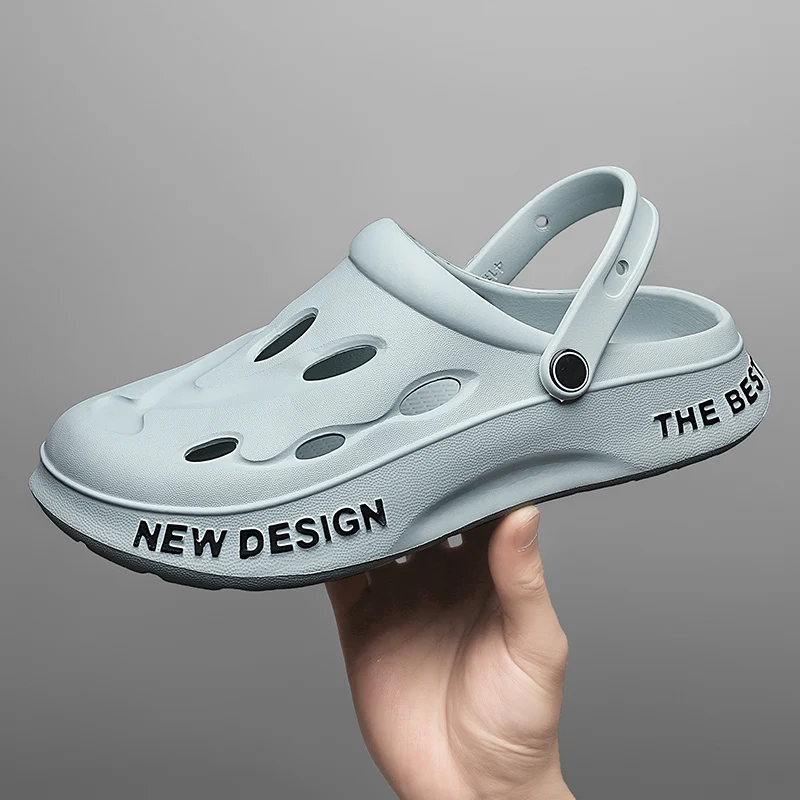 

Men Hole Slippers High Quality Outdoor Beach Casual Shoes Unisex Water Shower Flip Flops Sandals Lightweight Water Shower Slides