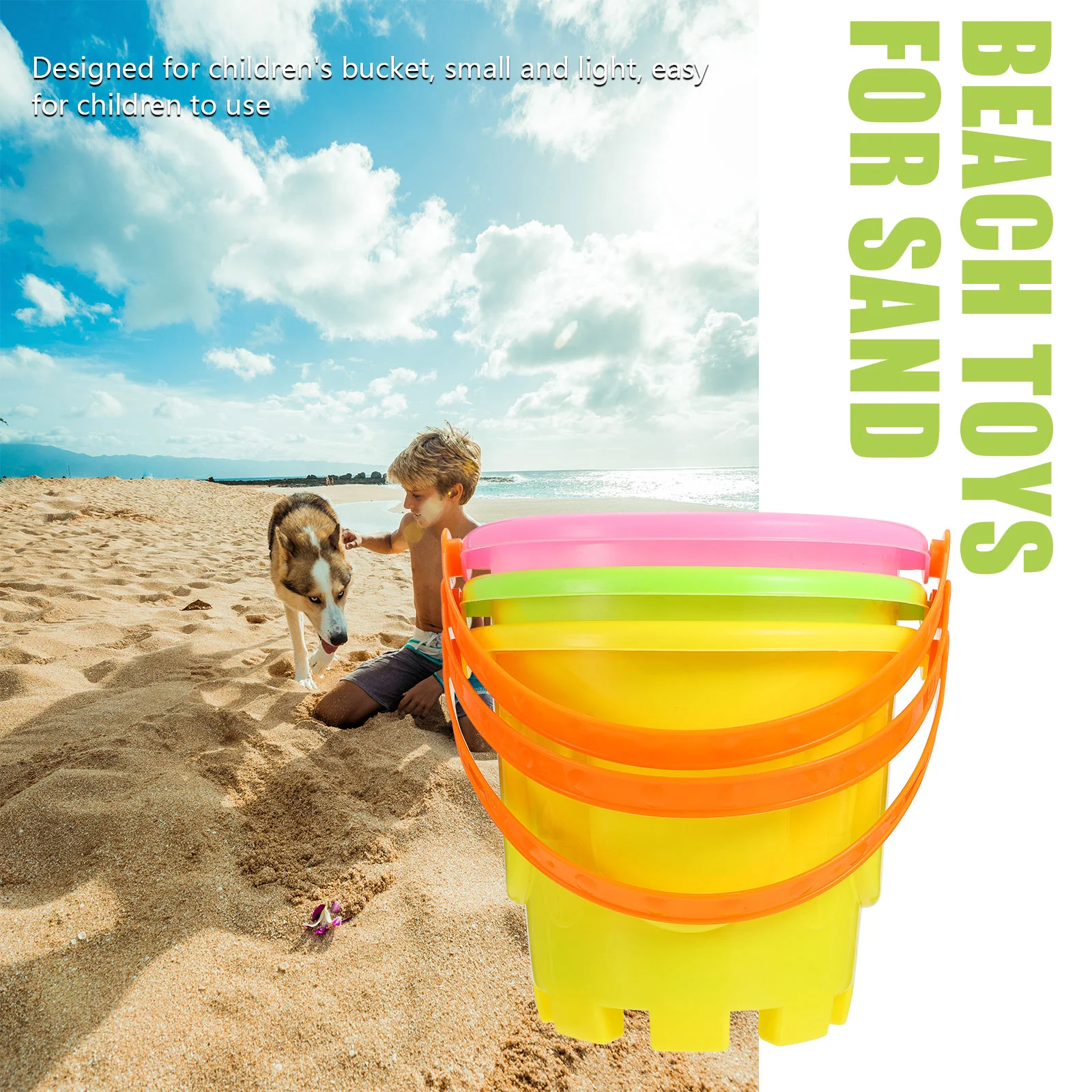 

3 Pcs Plastic Barrel Mini Bucket Toy Child Kid Magnetic Toys Sand Beach Children