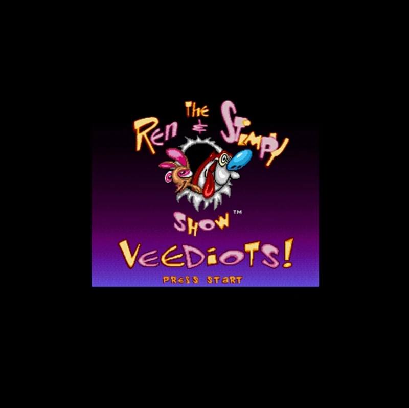 Ren & Stimpy Show The - Veediots! 16-битная большая серая игровая карта для игрового плеера NTSC