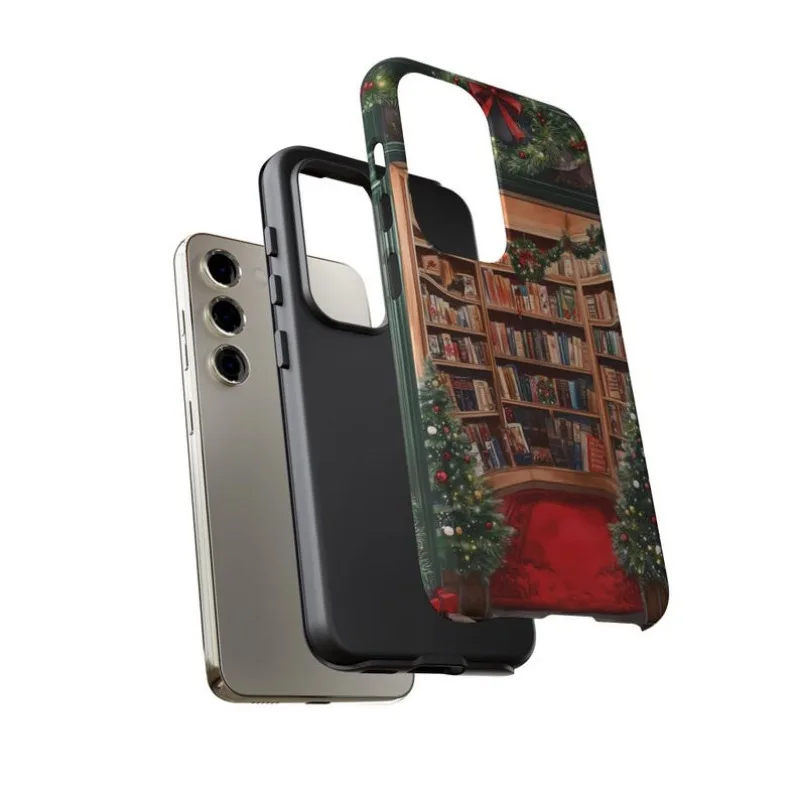 Чехол для телефона Bookish Christmas Bookstore IPHONE 16 15PRO MAX 14 13 12 11 акриловый ТПУ магнитные