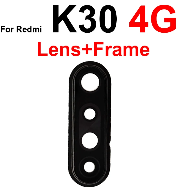 Фото Стеклянная крышка объектива задней камеры, рамка для Xiaomi Redmi K30 K30 Pro 4G 5G, рамка основной крышки задней камеры с наклейкой, запасные части №2