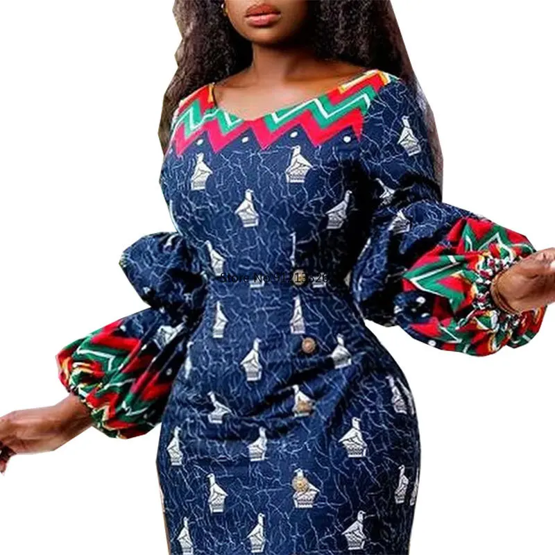 

African Clothes For Women Wedding Party Ankara Dashiki Print Dresses Evening Gown Turkey Nigerian Wears Office Ladies Overalls