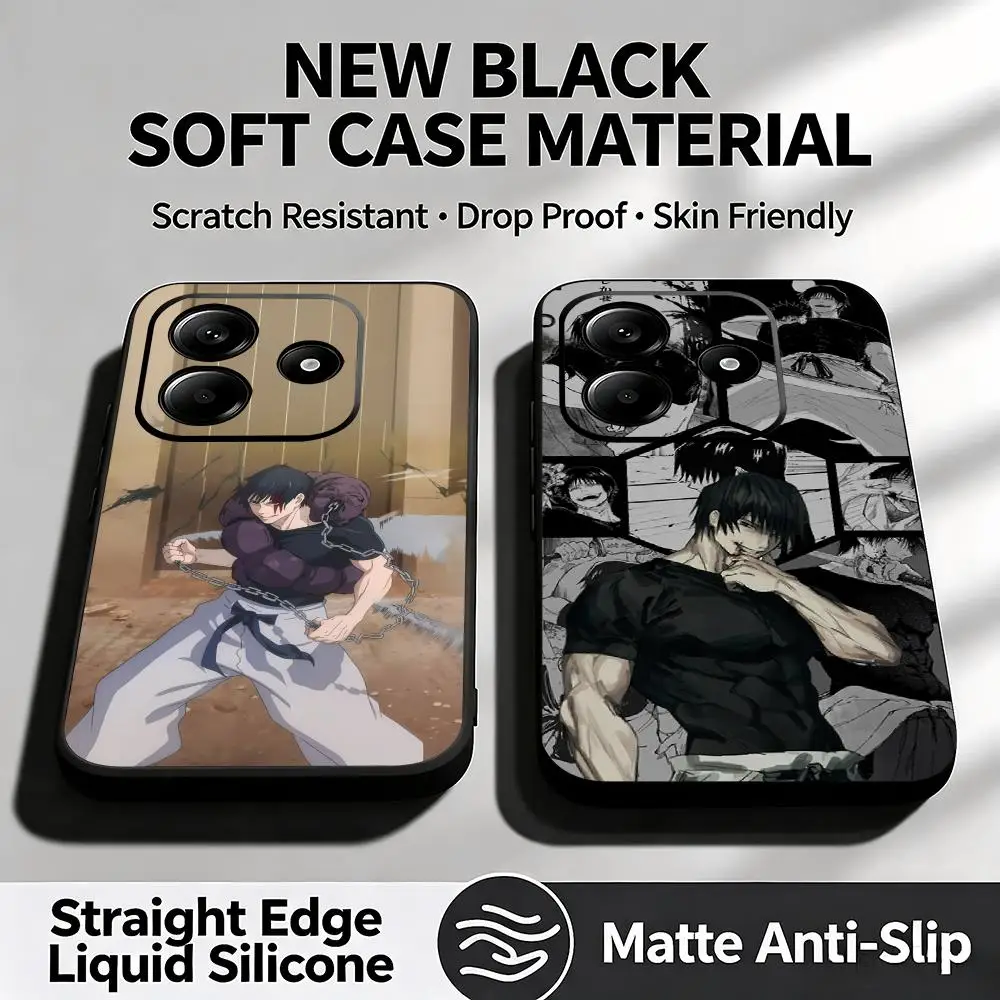 Фото Чехол для телефона Fushiguro Jujutsu Kaisen Anime для Xiaomi Redmi Note 17 15 14 13 12 11 Pro Plus S 5G 14C A3, мягкий черный чехол. №1