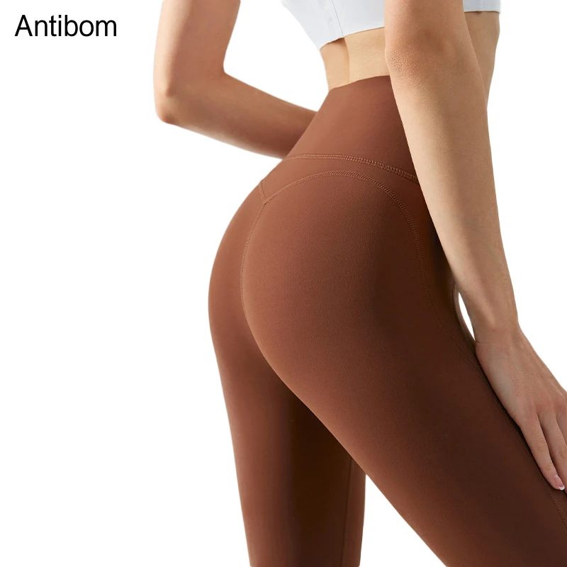 

Спортивные штаны для бега Antibom, женские леггинсы для занятий йогой, высокоэластичные ультратонкие быстросохнущие фитнес-трико