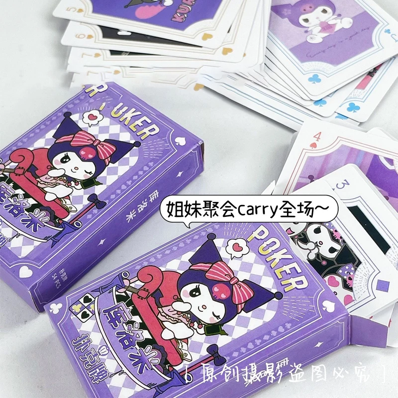 

Sanrios Kuromi Хелло Китти игральные карты Pachacco мультфильм аниме досувечерние портативные игральные карты кавайные настольные игры карты