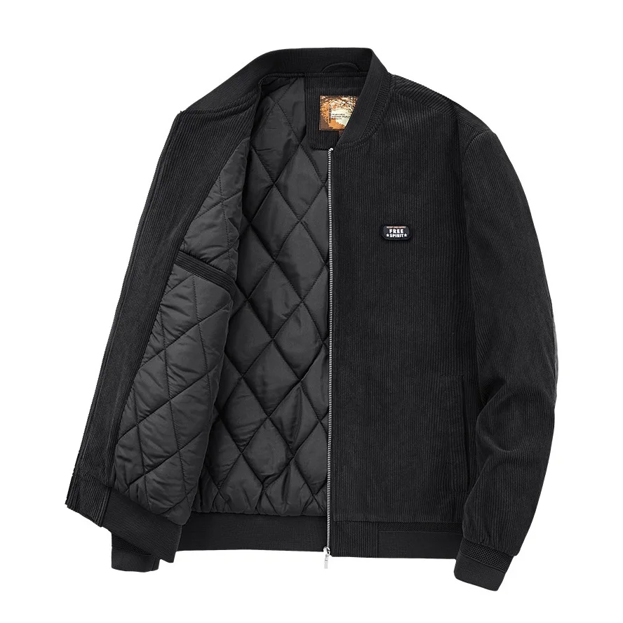 Thickened Loose Large Size Corduroy Padded Jacket Men Autumn and Winter New Casual Baseball Uniform Jackets  Coats Men
