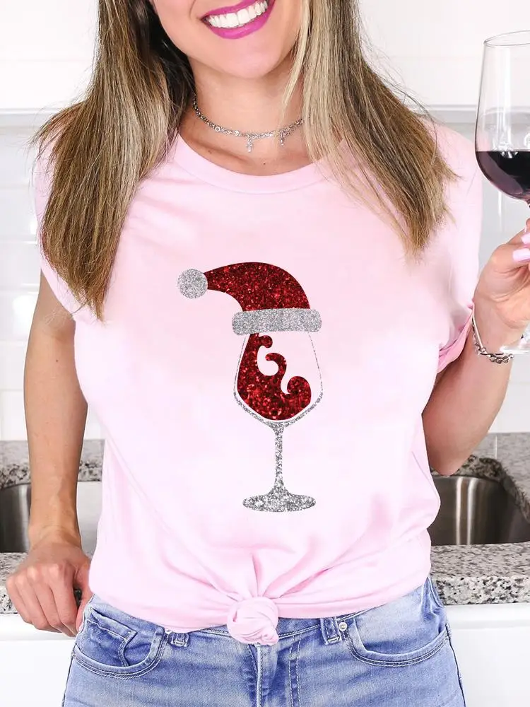 

Женская футболка с графическим принтом, Повседневная футболка с надписью «Wine Love»