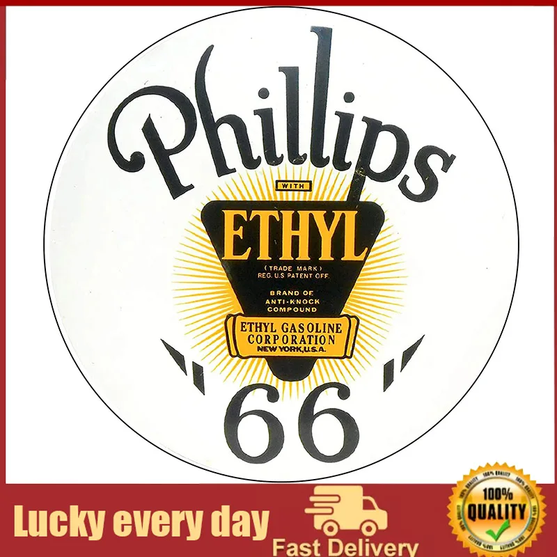 

Brotherhood Vintage Gas Sign Reproduction Vintage Metal Signs Round Metal Tin Sign for Garage and Home Diameter – Phillips 66