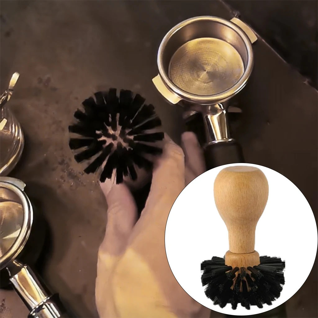 

Espresso Tamper Cleaning Brush Coffee Machine Dusting Brush with Wooden Handle for 51mm 53mm 58mm Coffee Powder Bowl Accessories