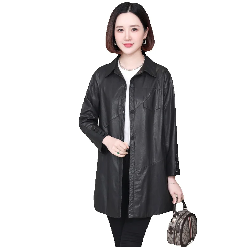 Высококачественная повседневная рубашка из овечьей кожи растительного дубления