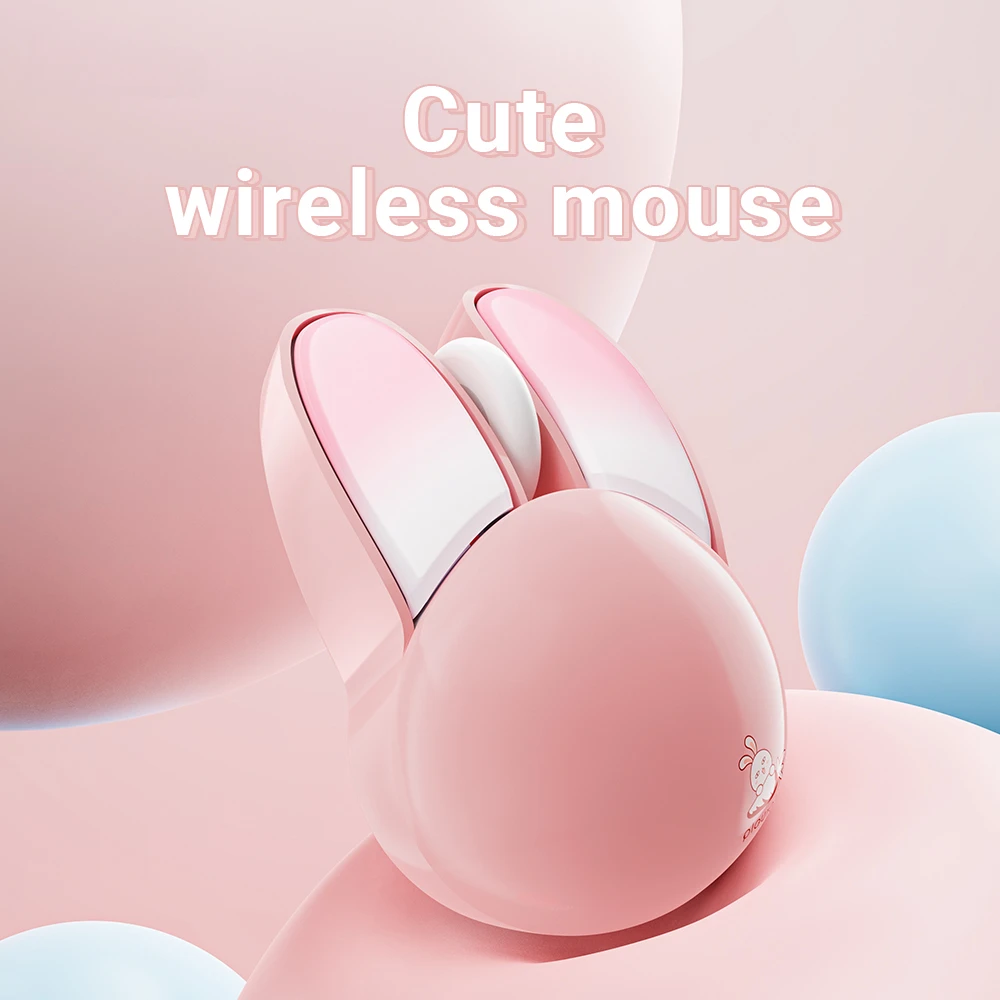 

Cartoon Wireless Mouse Cute Rabbit Design 3D Ergonomic Gamer Silent Keycaps Gaming Optical USB For Laptop Tablet Windows PC