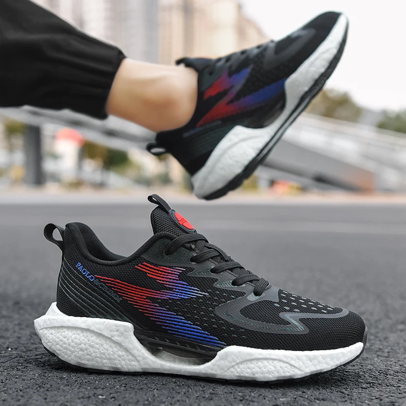 Fluorescent carbon plate sports couple shoes ultra-light cushioned shock running shoes popcorn outsole