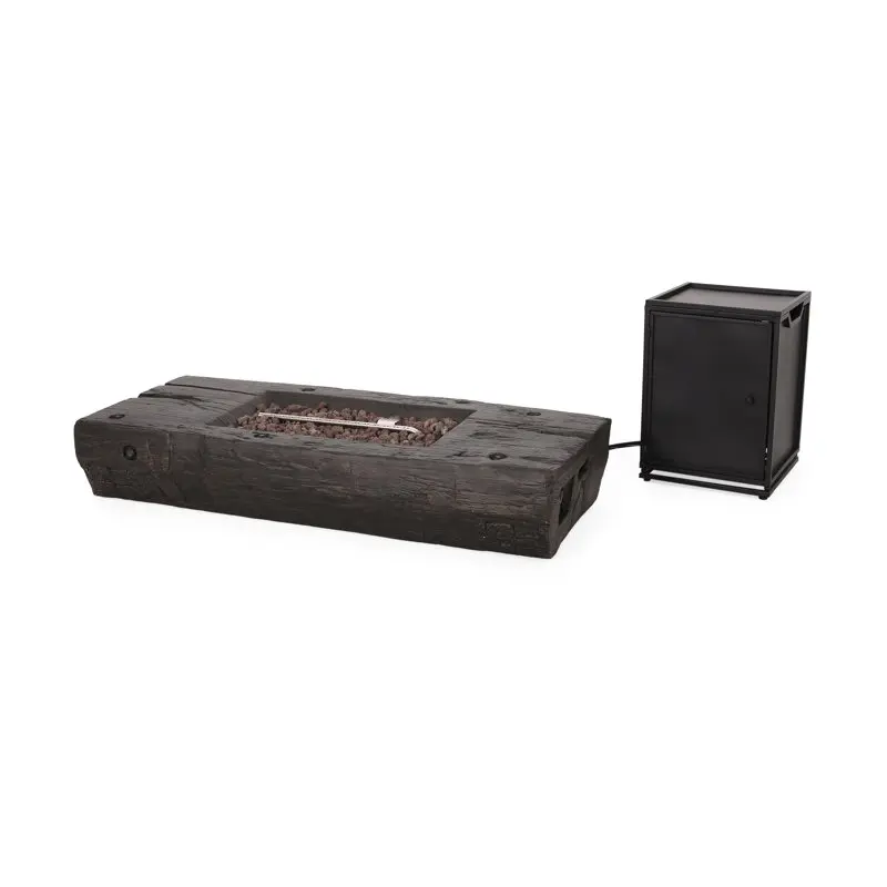 

Outdoor Lightweight Fire Pit, Brown, Matte Black