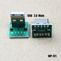 1pcs data charging cable jack test board with pin header 90 degree micro mini usb 3 0 2 0 type c male connector wp 121