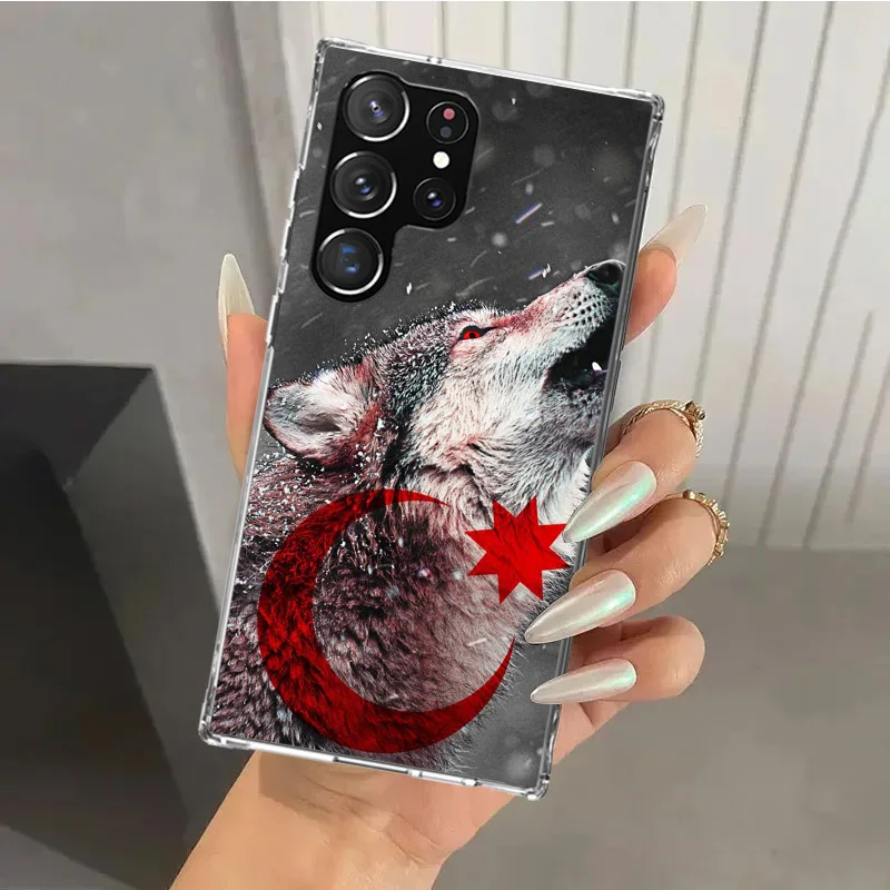 Турецкий флаг чехол для телефона Samsung Galaxy S24 S23 S22 S21 Ultra S20 FE S10 Plus S10E S9 S8 + S7 Edge мягкий