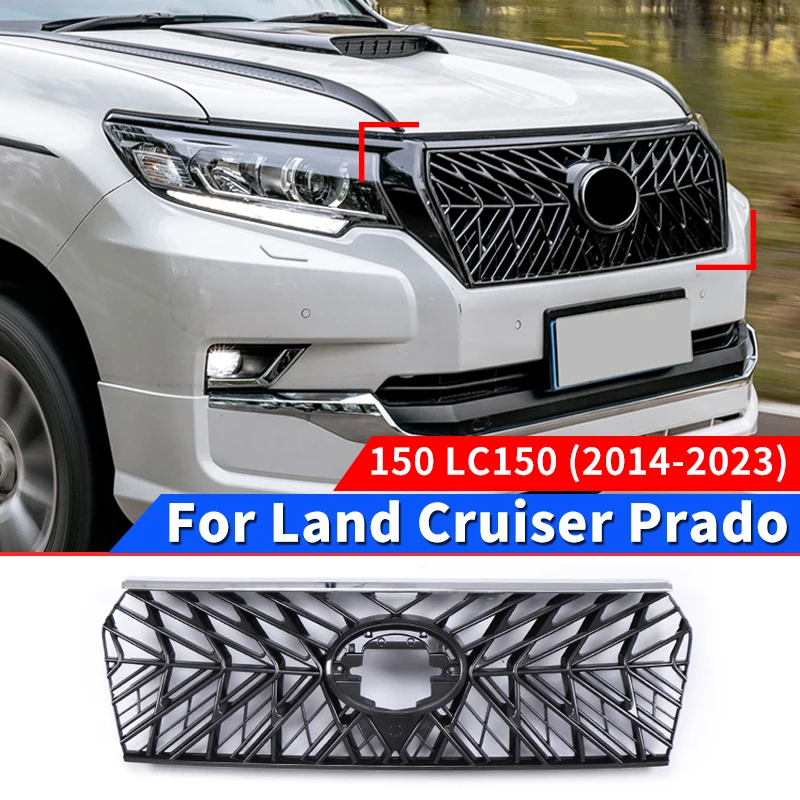 Автомобильная решетка для Toyota Land Cruiser Prado 150, Спортивная решетка для радиатора с сотовой поверхностью 2014-2021, аксессуары Lc150fj150