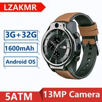 lzakmr s08 50m diving waterproof 4g global version smart watch men wifi android os sim 13mp camera gps outdoor video chat 32g