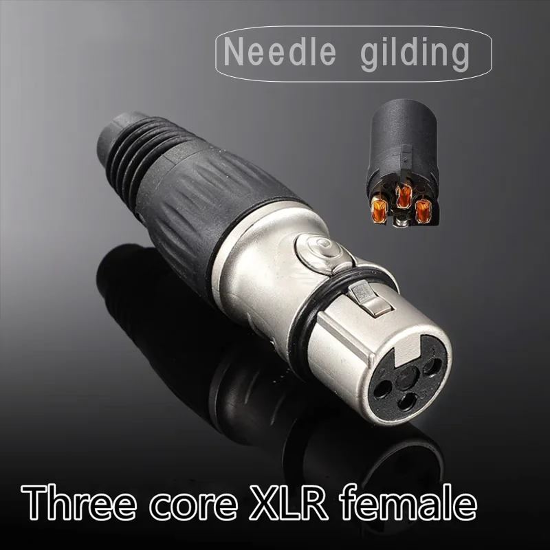 

Высококачественный медный разъем для микрофона XLR, 3-контактный аудиокабель, змеевидная вилка, гнездовой разъем