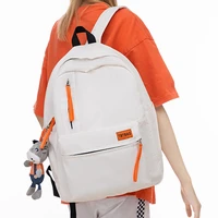 est solid color unisex school backpack multi pocket nylon casual girls book schoolbag bolsa mochila men shoulders bagpack