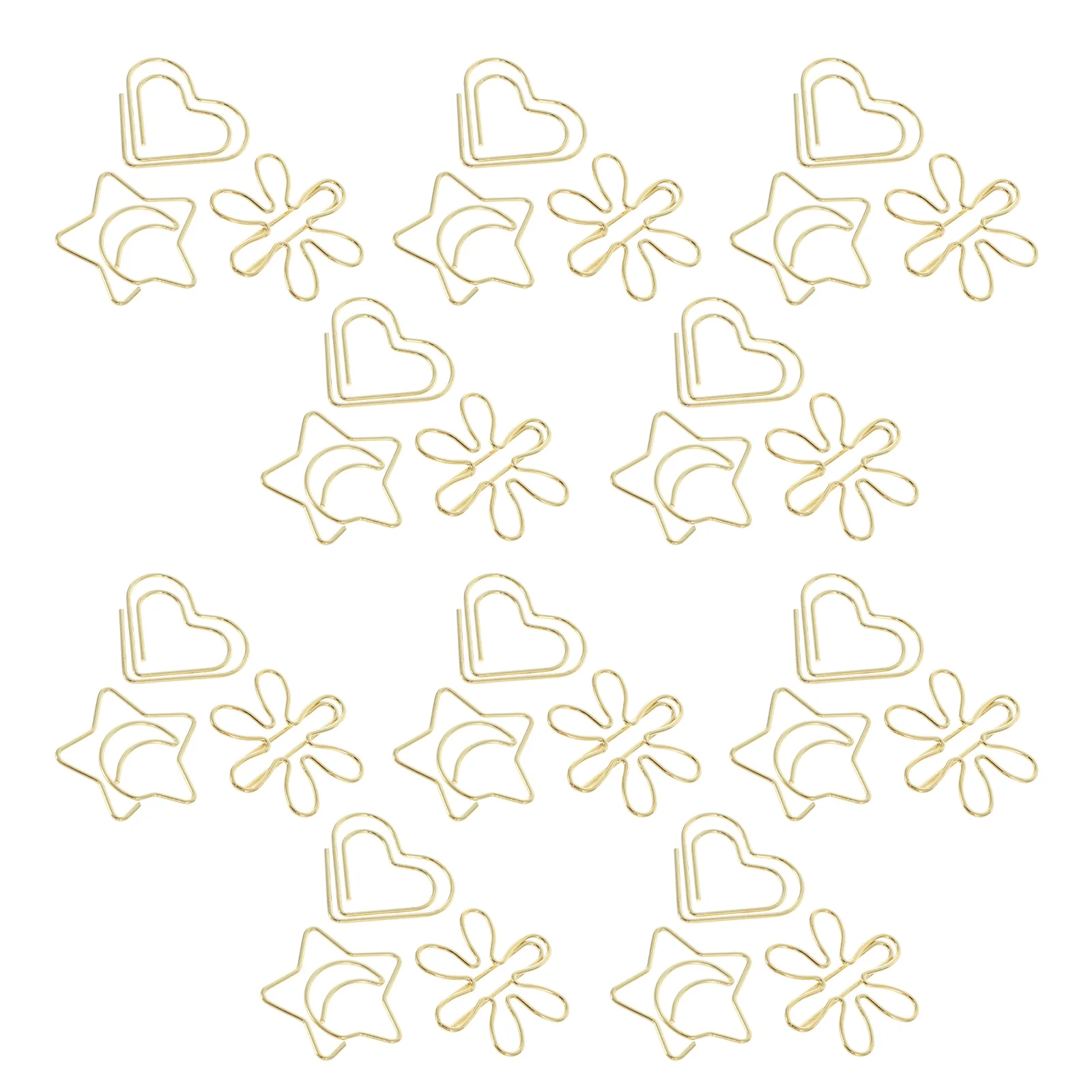 

Clips Paper Gold Metal Clipoffice Accessories Bookmark Desk Note Binder Decorative Wire Heart Paperclips Stationery Clamp Page