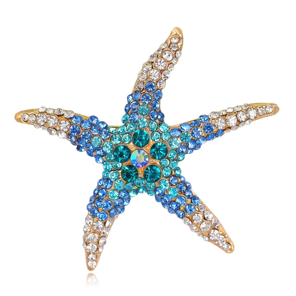 

Rhinestones Cute Multicolor Starfish Brooch Fashion Personality брошь женская Weddings Party Casual Brooch Pins Gifts