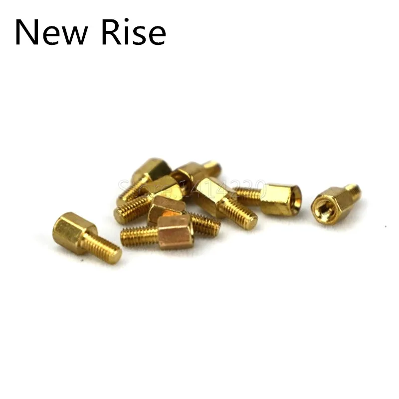 

50 шт M3 * 5 + 6 мм латунная промежуточная резьба, наружная/Внутренняя шестигранная резьба