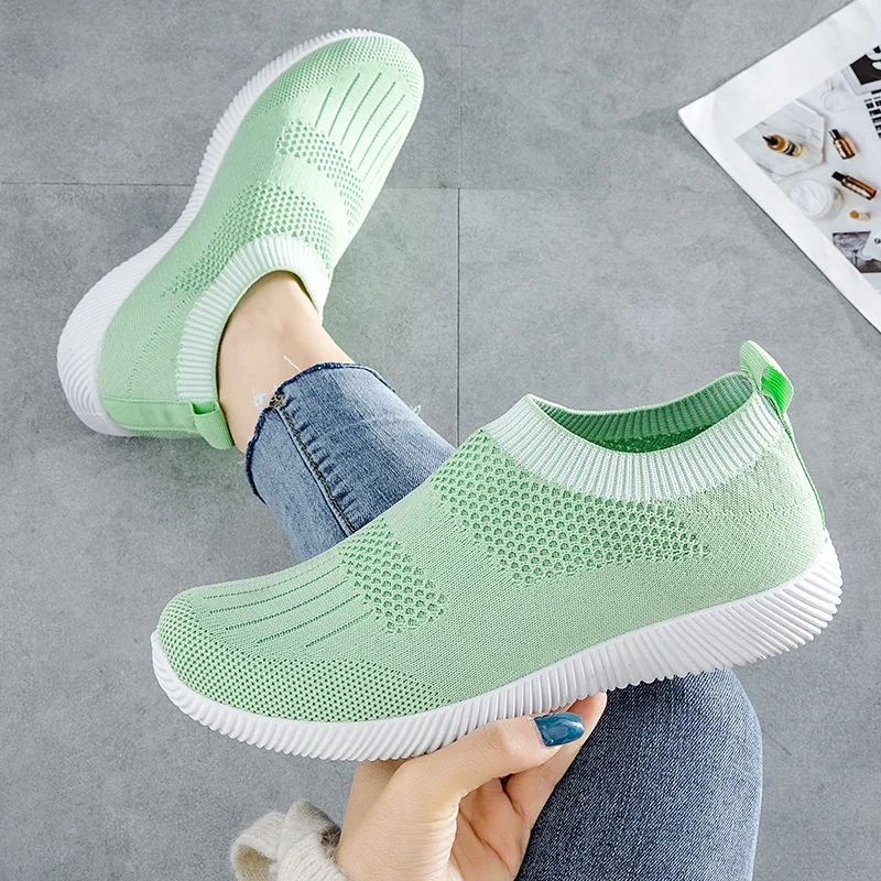 

Hot Selling Plus Size Women's Shoes 36-43 Fashion All-match Socks Shoes Women Sneakers Wind Flying Woven Lazy Casual Shoes Women