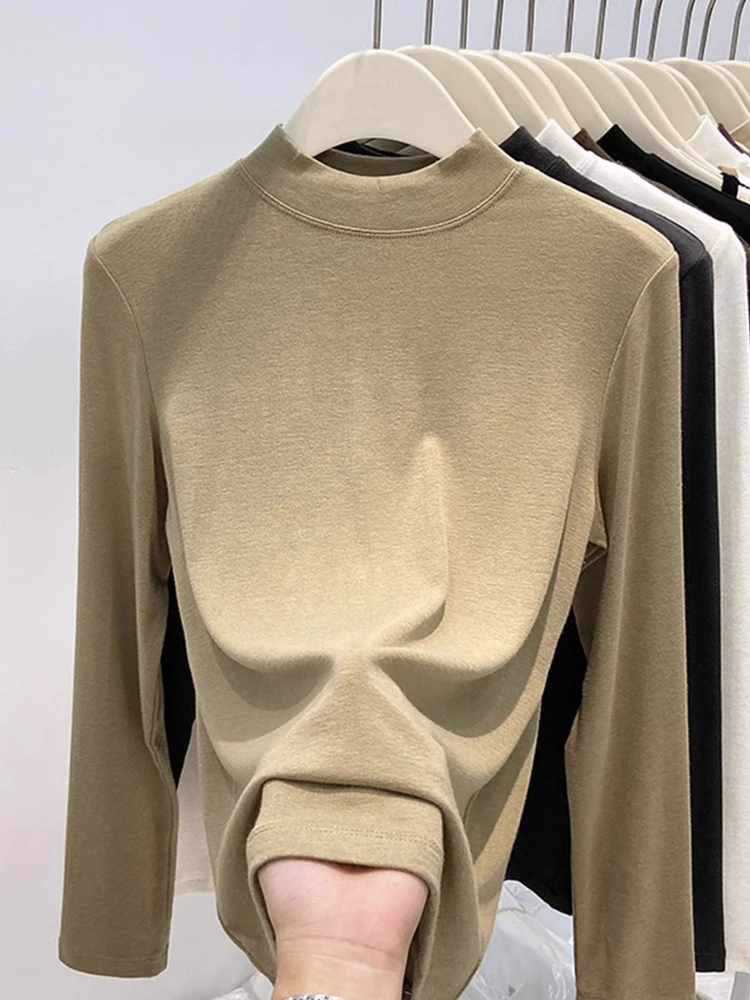 Нижняя рубашка Dralon с полувысоким воротником женская нижняя осень и зима 2024 новый