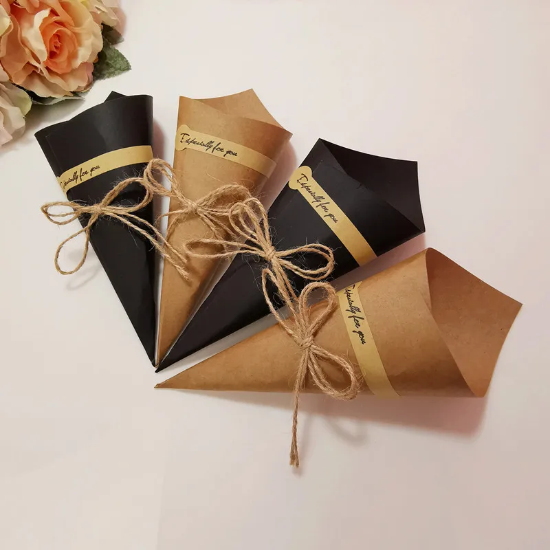 

50Pcs Kraft Paper Wedding Bouquet Wrapping Paper Tube Party Gift Shower Decoration DIY Dried Flower Petal Flower Tube Gift