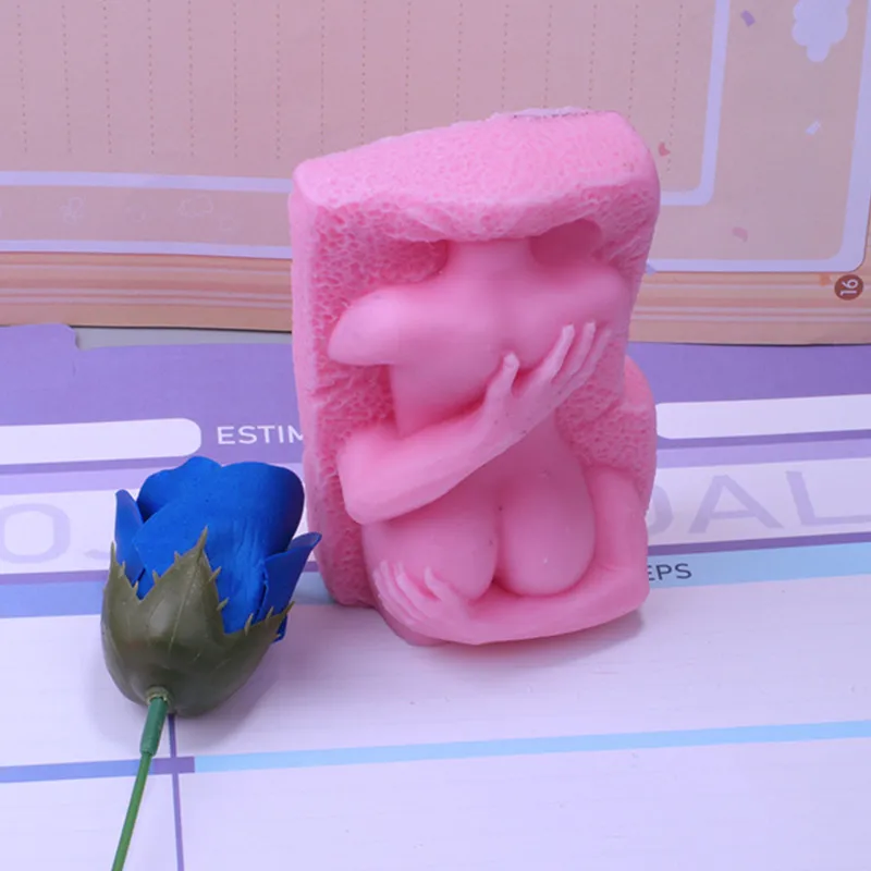 

Person Making Love Candle Silicone Mold for Handmade Desktop Decoration Gypsum Aromatherapy Soap Resin Candle Silicone Mould