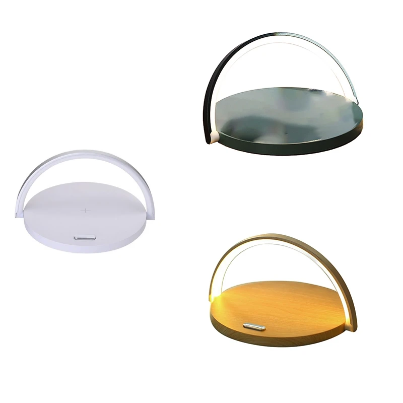 

Круглая маленькая Настольная лампа с сенсорным экраном, многофункциональное Беспроводное зарядное устройство, фотодержатель