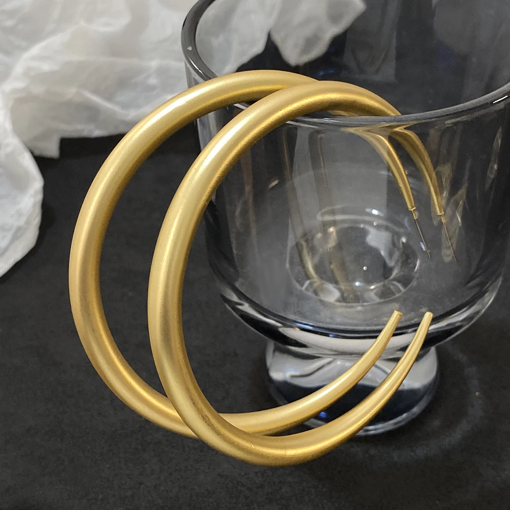 Крупные минималистичные серьги Greatera в виде звеньев для женщин золотистые