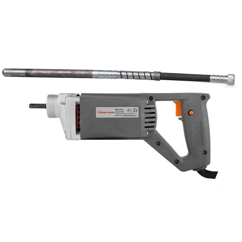 Портативный вибратор для бетона Энергомаш БВ-71101 (Мощность 1000 Вт 4000 вибраций в