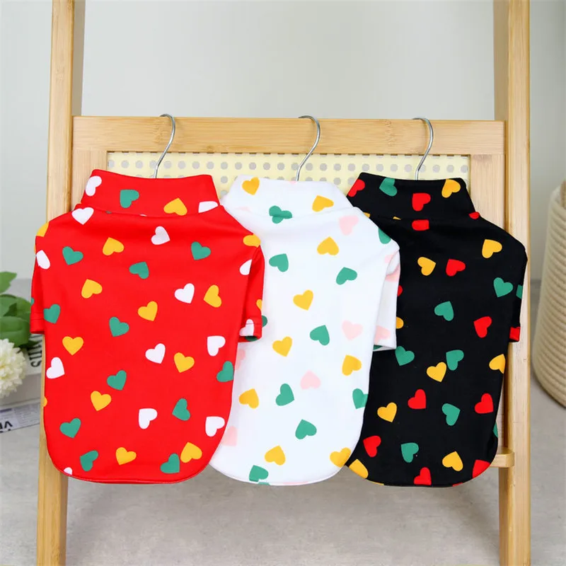 

Heart Pattern Dog Clothes Autumn Winter Dog Shirt Hoodies For Small Medium Dog Pomeranian Pet Pullover Sweatshirt Sweater Bichon