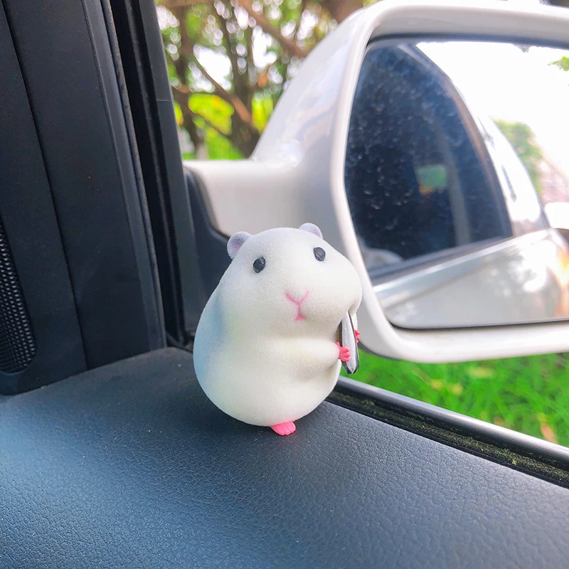 Car Dashboard Decoration Cute Anime Hamster Car Interior Decoration Gourmet Hamster Doll Car Accessories Woman