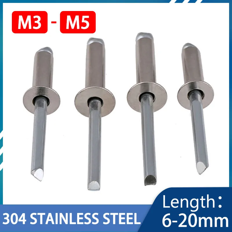 

M3 M3.2 M4 M5 Length6-20mm 304 Stainless Steel Countersunk Flat Head Core-pulling Rivet Decorative Nail/Pull Rivet