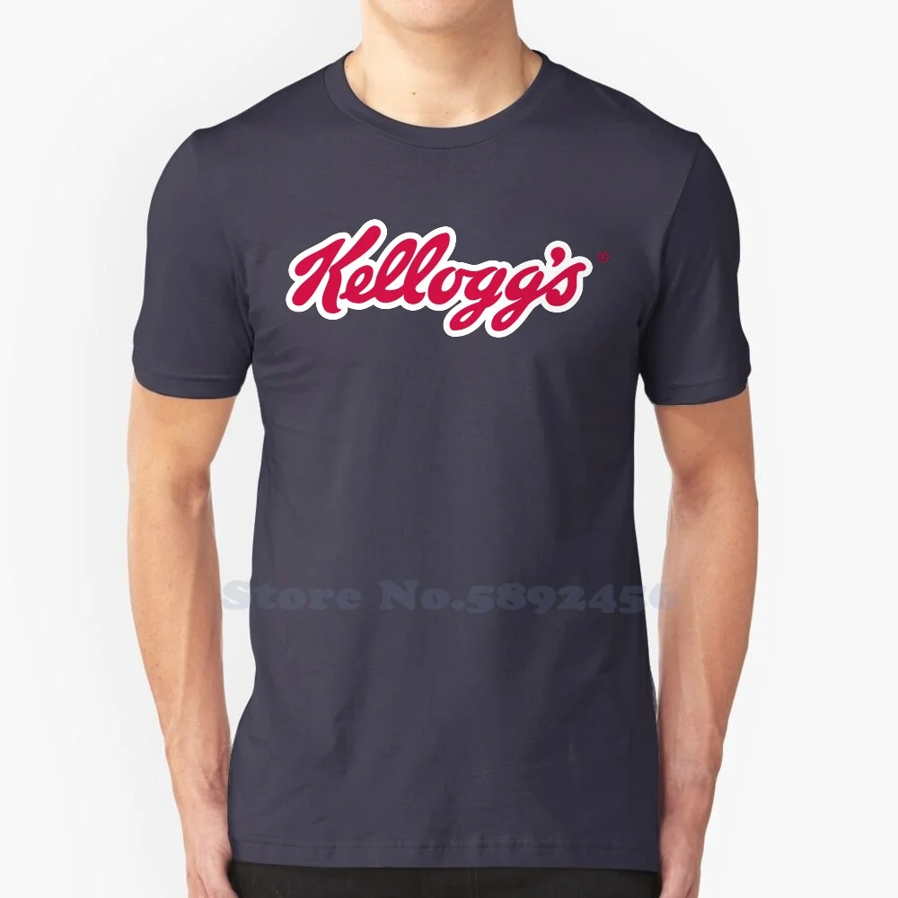 

Повседневная футболка с логотипом Kellogg, высококачественные Графические футболки из 100% хлопка