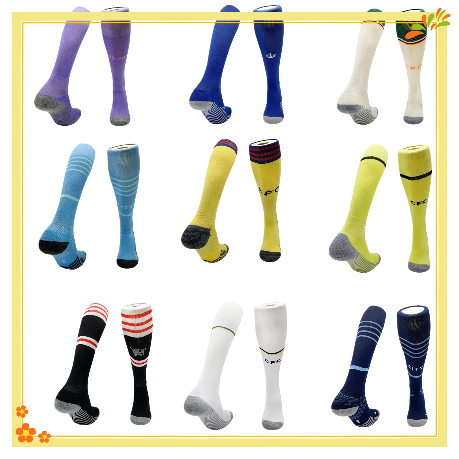 

New Football Club Socks Soccer Sports Breathable Knee-high Long Stocking GYM Fitness Jogging training Sock Adult Kids