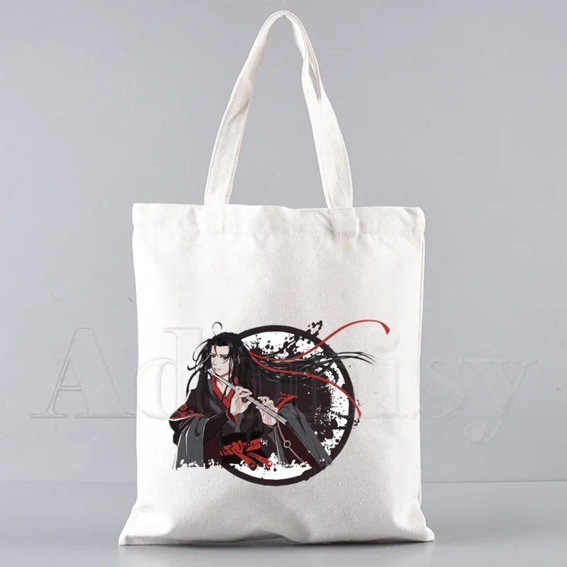 Mo Dao Zu Shi Женская парусиновая сумка для покупок с буквенным принтом тканевая на