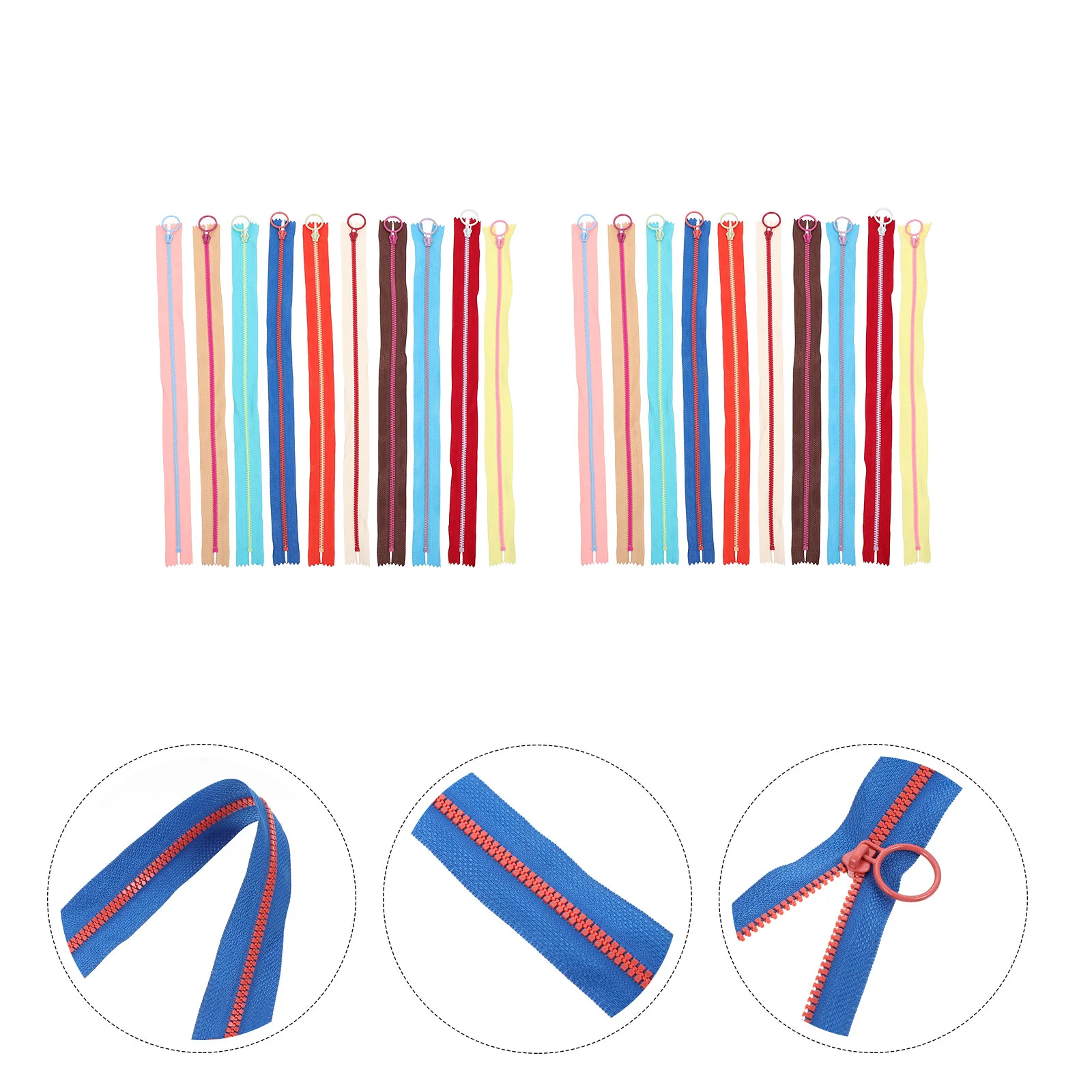 

20Pcs Garment Zippers Coat Resin Zippers Home DIY Zippers Clothing Accessories