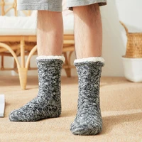 warm mens house slippers sock slippers with fur short plush floor bedroom non slip home slippers for men soft plus size