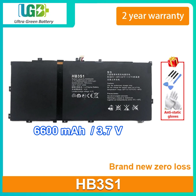 Аккумулятор UGB HB3S1 3,7 в 6600 мАч 24,4 Втч, для планшета Huawei MediaPad 10FHD, S10, S101U, S101L, S102U