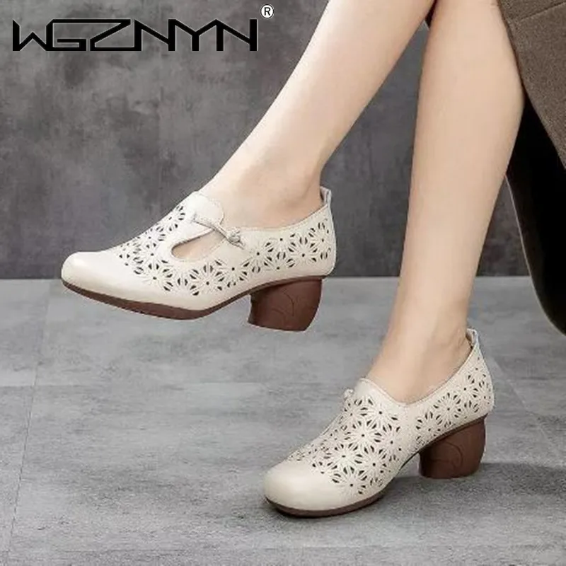 

Женские босоножки из натуральной кожи, на высоком каблуке