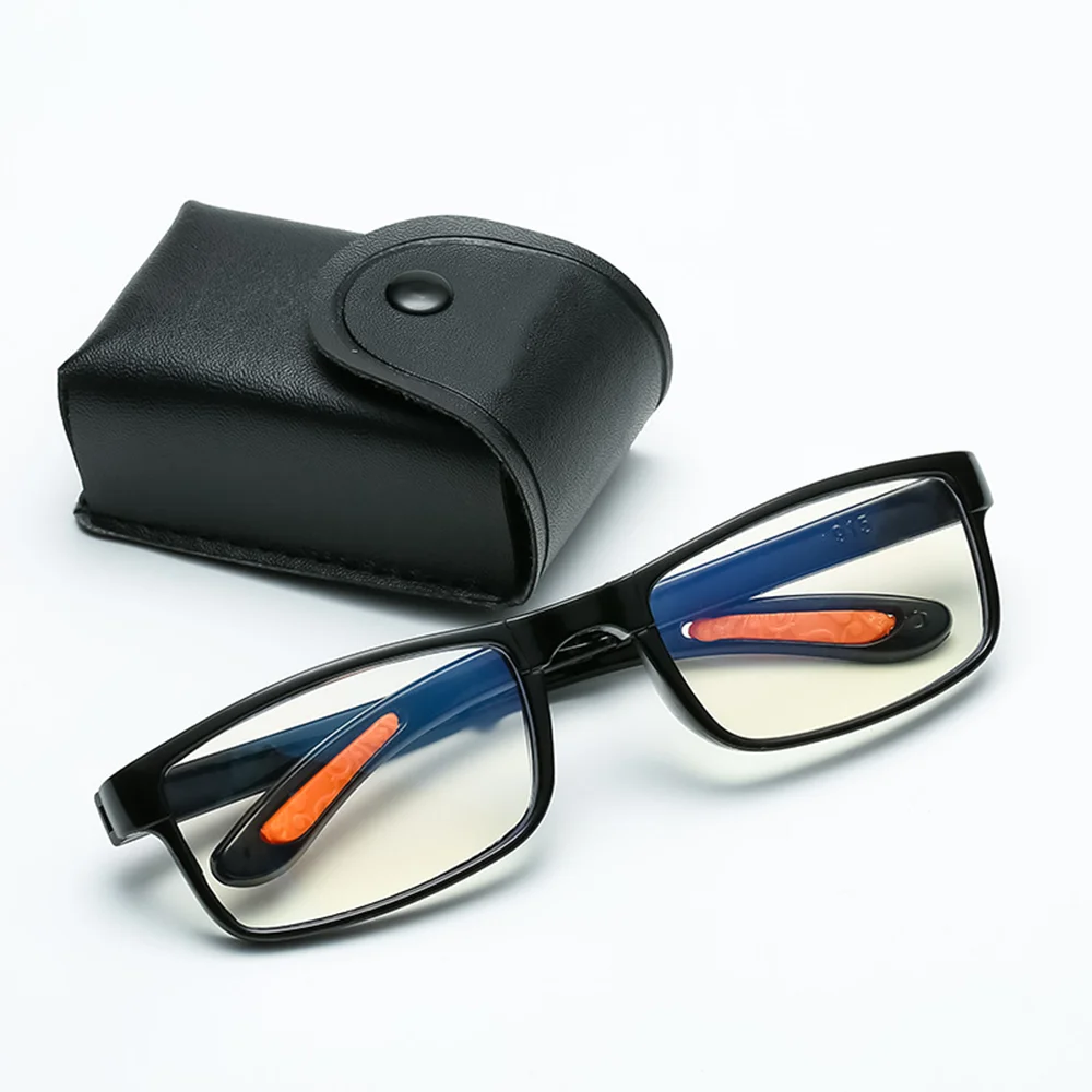 

Складные очки для чтения с защитой от сисветильник и футляром для мужчин и женщин, фотоаксессуары TR90, очки с диоптриями от + 1,0 до + 4,0, с кожаны...