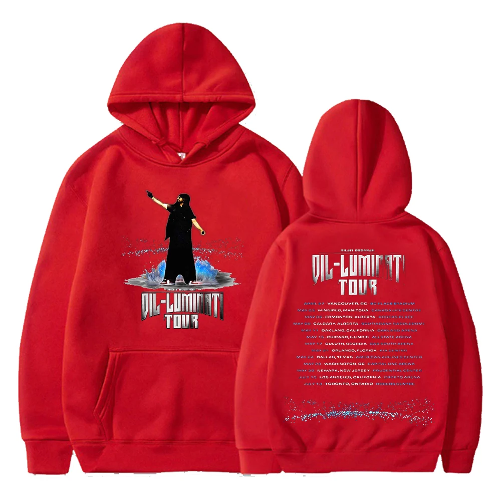 Толстовка Diljit Dosanjh 2024 Dil-Luminati Tour Merch с длинным рукавом Уличная одежда для женщин и