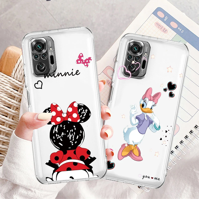 

Disney Donald Duck Minnie Transparent Phone Case For Xiaomi Redmi Note 12 11E 11S 11 11T 10 10S 9 9T 9S 8 8T Pro Plus 5G 7