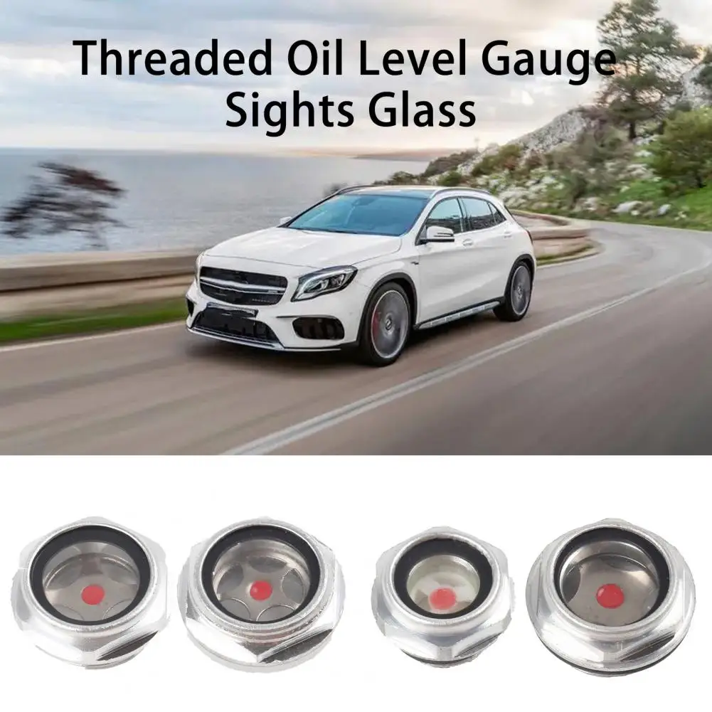 Sights Glass Heavy Duty Aluminum Threaded Oil Level Gauge Sights Glass Car Supplies