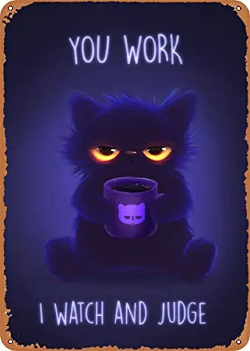 

Working Kitty Vintage Look Metal Sign Patent Art Prints Retro Gift 8x12 Inch