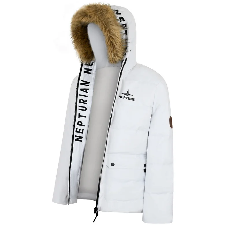 Down Jacket European and American High-end White Duck Down Men's New Coat Men's Hooded Detachable Wool Collar Winter Fashion