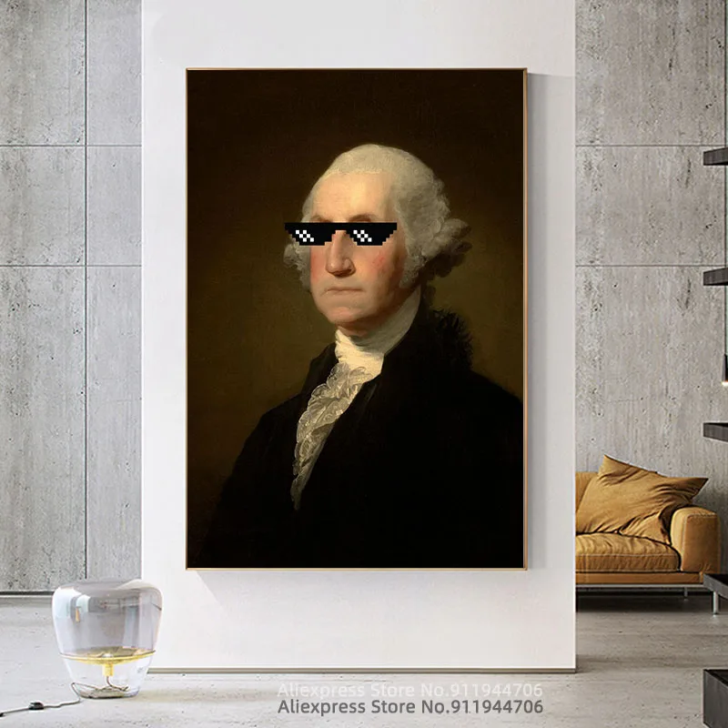 Настенные художественные плакаты и принты Джордж Вашингтон Картина на холсте